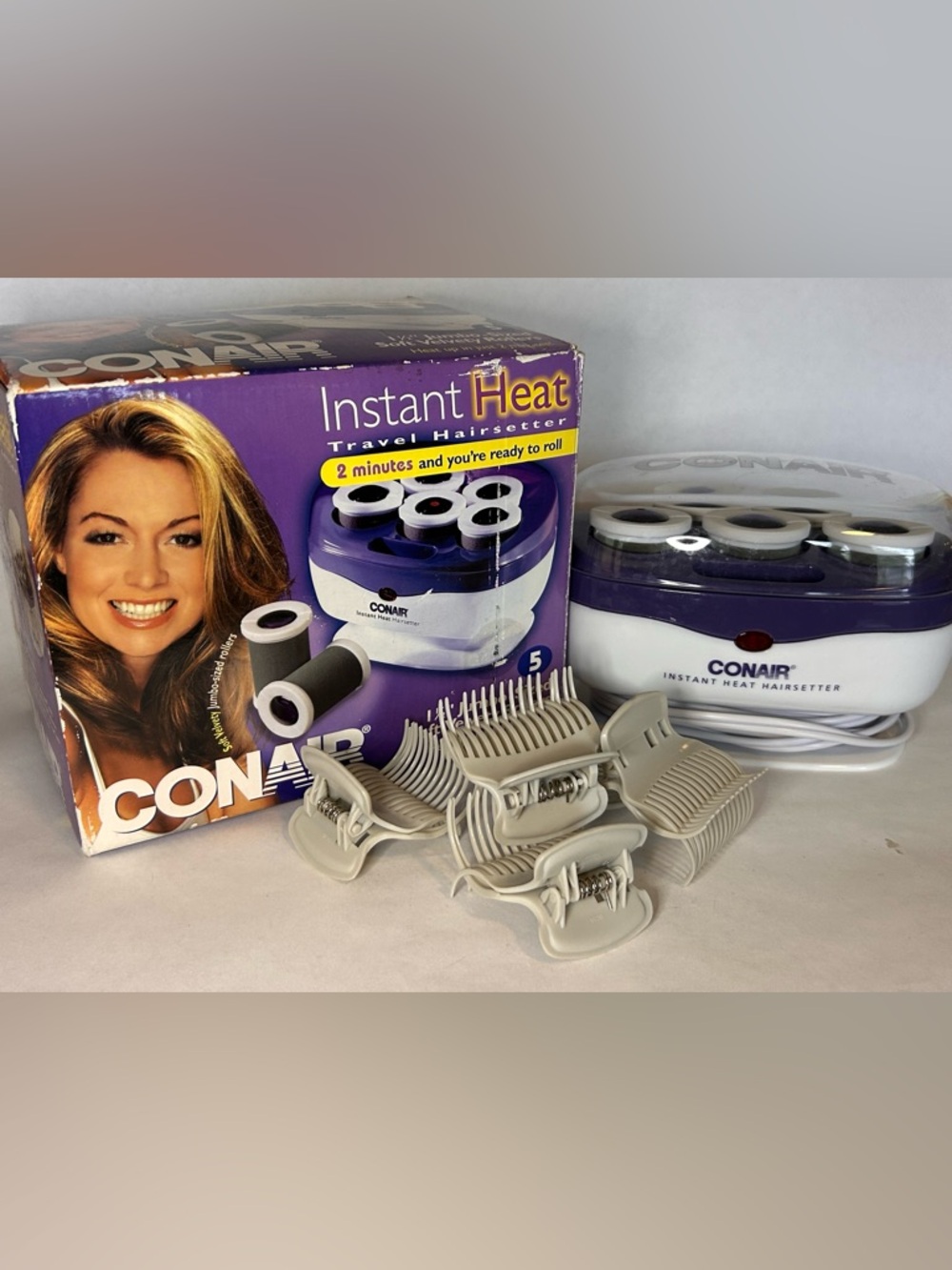 Conair Instant Heat‎ Travel Electric 5 Velvet Hot Rollers Curlers TS7N Pageant